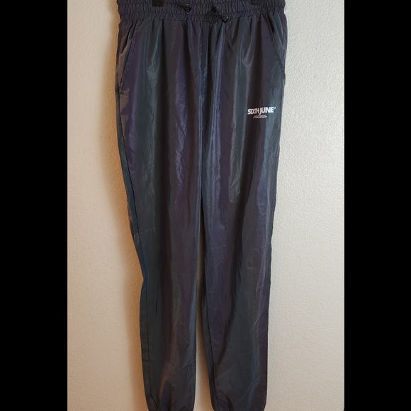Sixth June Paris Streetwear Reflective Iridescent Jogger Pants Urban HipHop - Picture 6 of 13